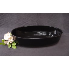 塑膠花器-厚小橢圓(黑色)