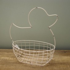 出清品縷空-NATURE DESIGNS 花器 45329  Iron Basket Duck 大 Ivory
