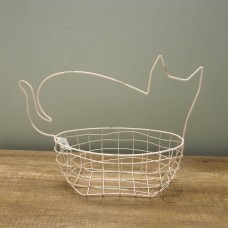 出清品縷空-NATURE DESIGNS 花器45330  Iron Basket  Cat 大 Ivory