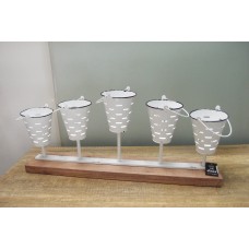 出清品金屬花器-SPICE 花器IVDN1240WH Tin Flower Vase