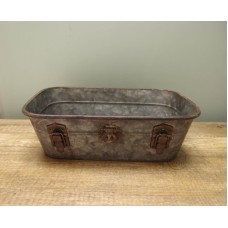 金屬-NATURE DESIGNS 花器45292Tin Basket長方鐵盆