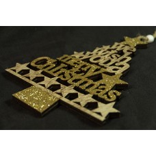 裝飾木質聖誕樹吊飾 (金銀)