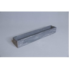 長形木製 花器45489 灰色 30x5xH4cm