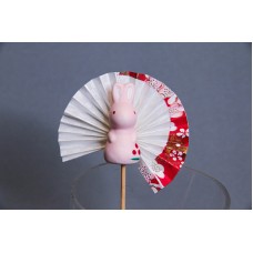 出清品 花插- 兔子扇花插 粉兔白扇