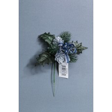 聖誕-花插-亮蔥+松果花插(藍)