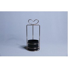 絕版品金屬-圓型鐵架花器 黑 小