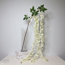 人造花 長紫藤 白 120cm