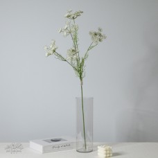 人造花 5叉蕾絲花 白