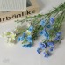 人造花 手感紫羅蘭 長款 淺藍