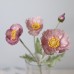 人造花 植毛四頭罌粟花
