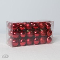 36入聖誕球 單色 紅 4cm
