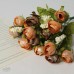 人造花 六頭涂層茶玫 咖 Ø3.5xL30cm