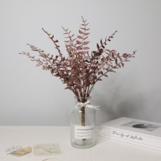 人造葉 9頭波絲葉束 深咖 L40cm