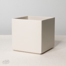 陶瓷-方型花器 14x14 霧面白