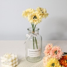 人造花-手扎拉絲菊 奶油黃