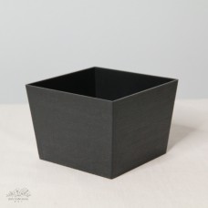 塑膠花器-木紋方盒(黑)