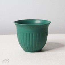 塑膠花器-刻花小盆 綠色