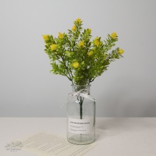 人造花 5頭35目米蘭楊梅噴色 黃