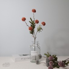 人造花 單支秋蒲公英 桔