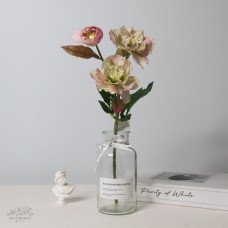 人造花 A-34587-3G 聖誕玫瑰 粉綠