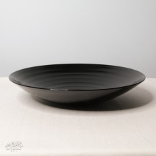 塑膠花器-圓斜底盤(黑)