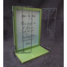 出清品擺飾-玻璃鐵窗木框(綠)