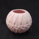 陶花器-織紋圓球(粉)