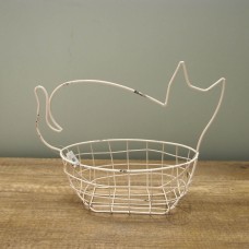 縷空-NATURE DESIGNS 花器 45333  Iron Basket  Cat 小  Ivory