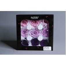 盒裝不凋花-不凋花 Rose lzumi 9輪 粉紫色組合