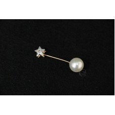 材料-星形鑽石 珍珠釦針