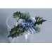 聖誕-花插-亮蔥+松果花插(藍)