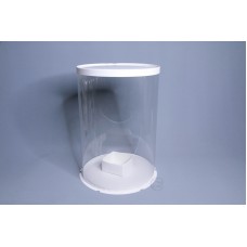 包裝-圓柱透明蛋糕禮盒大號 白色24