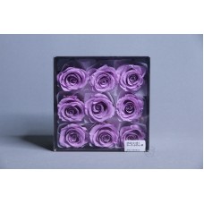 盒裝不凋花-大玫瑰 Rose Kanon 9輪 丁香紫